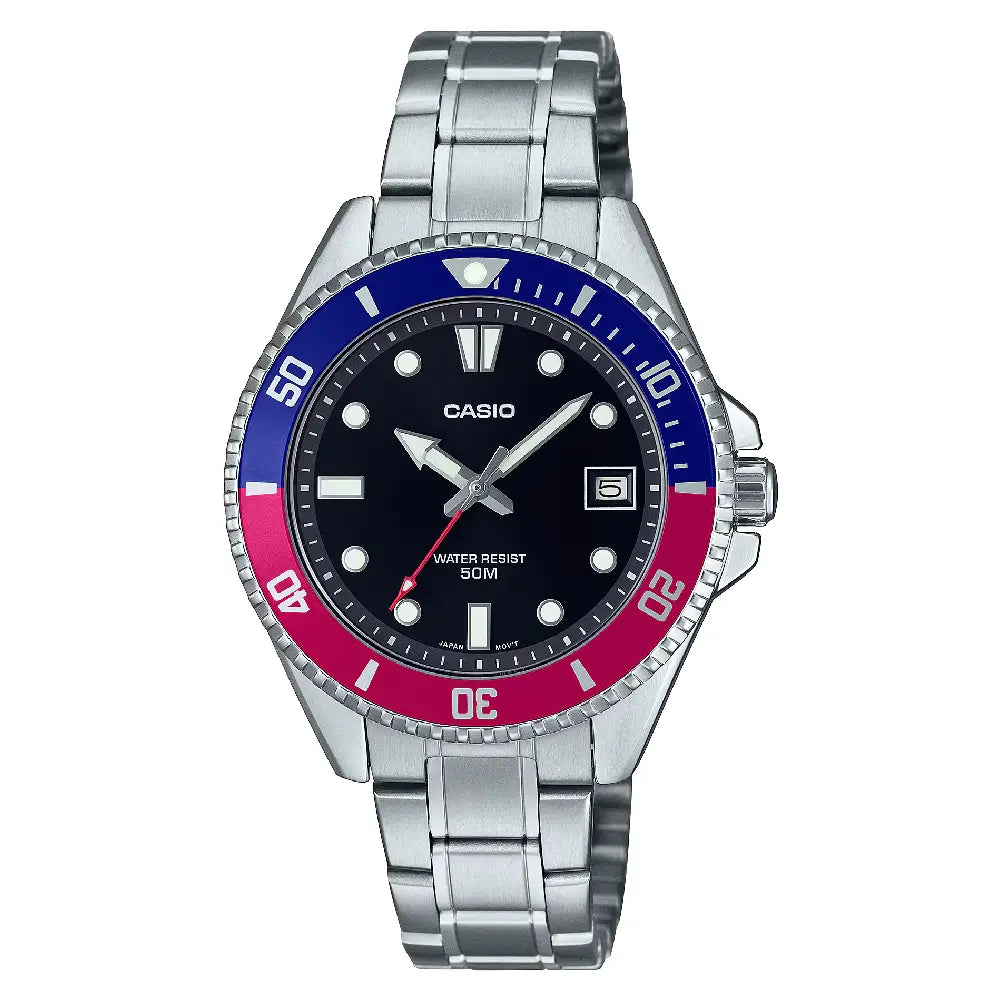 Casio Diver's MDV-10D-1A3VDF Analog Black Dial Stainless Steel Men's Watch