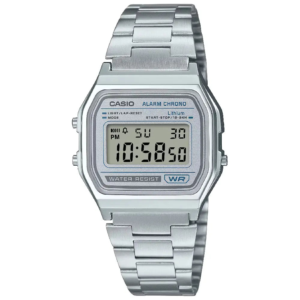 Casio Vintage Digital 33.2mm A158WEA-7D Silver Dial Stainless Steel Unisex Watch