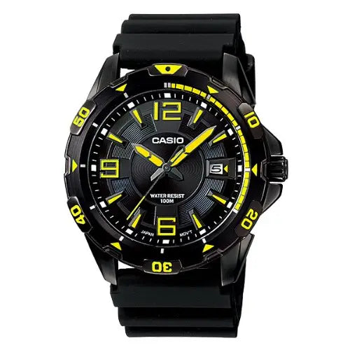 Casio Collection Analog MTD-1065B-1A2VDF Black Dial Rubber Strap Men's Watch