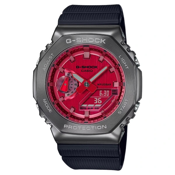 Casio G-Shock Metal Collection GM-2100B-4ADR Red Dial Stainless Steel Men's Watch