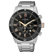 Citizen AN8168-51H quartz chronograph 44mm stainless steel men's watch grey dial