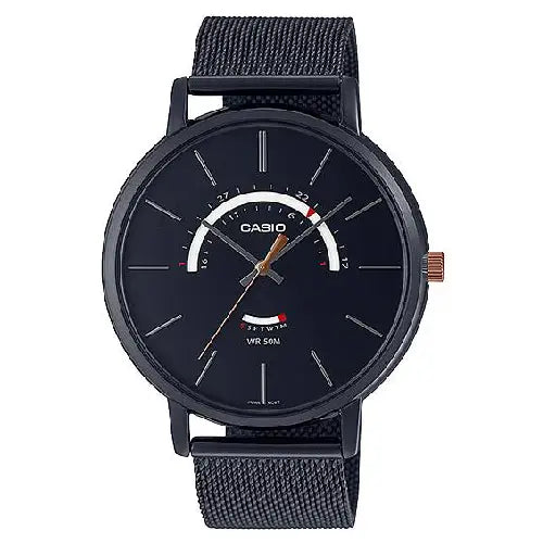 Casio Collection Analog MTP-B105MB-1AVDF Black Dial Stainless Steel Men's Watch