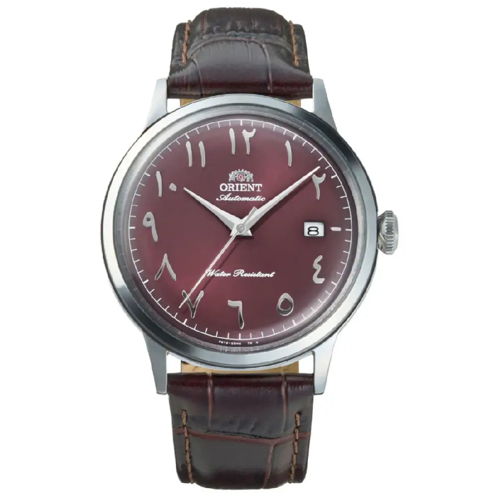 Orient RA-AC0037R Bambino burgundy Arabic dial 40.5mm leather strap men's watch
