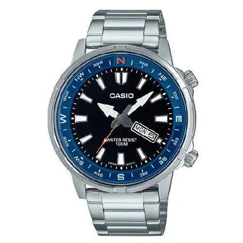 Casio Collection Analog MTD-130D-1A2VDF Black Dial Stainless Steel Men's Watch