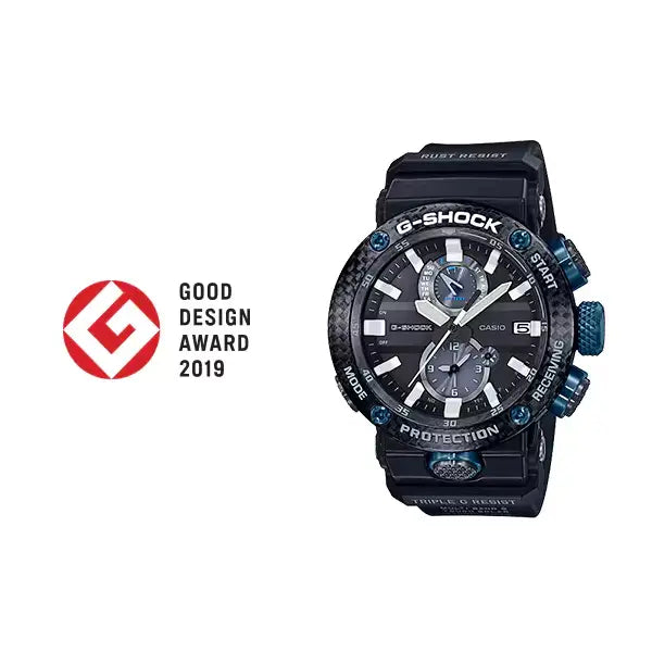 Casio G-Shock Gravitymaster "Carbon Monocoque" GWR-B1000-1A1 Black & Blue Dial 46.4mm Carbon Fiber Men's Watch