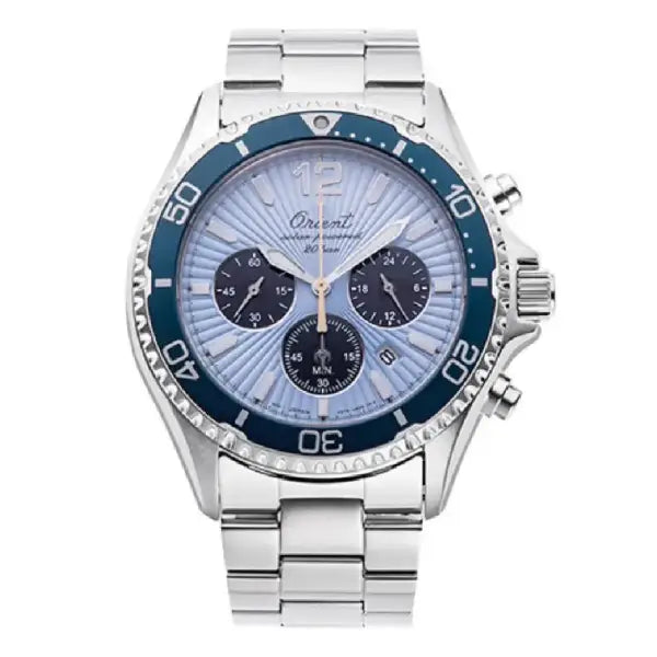 Orient Sports Solar Chronograph  RA-TX0210L10B 75th Anniversary Blue Dial 42.8mm Stainless Steel Men's Man