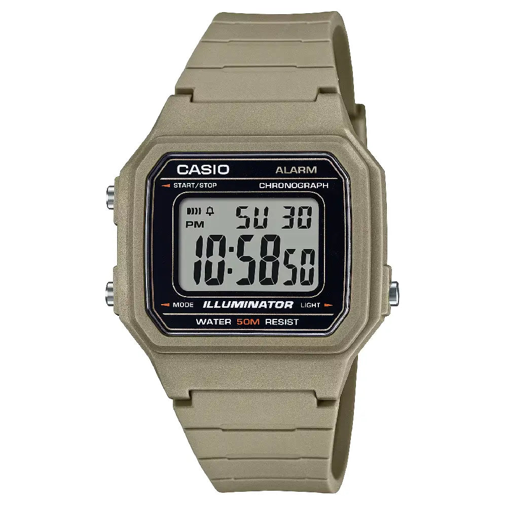 Casio Digital W-217H-5AVDF Black Display Dial Resin Strap Men's Watch