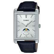 Casio Enticer MTP-M105L-7AVDF Moon Phase Analog Silver Dial Leather Strap Men's Watch