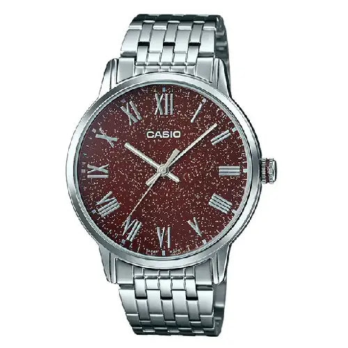 Casio Enticer MTP-TW100D-5AVDF Analog Brown Dial Stainless Steel Men's Watch