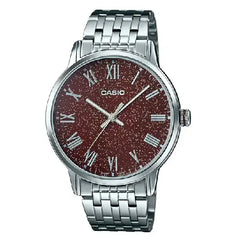 Casio Enticer MTP-TW100D-5AVDF Analog Brown Dial Stainless Steel Men's Watch