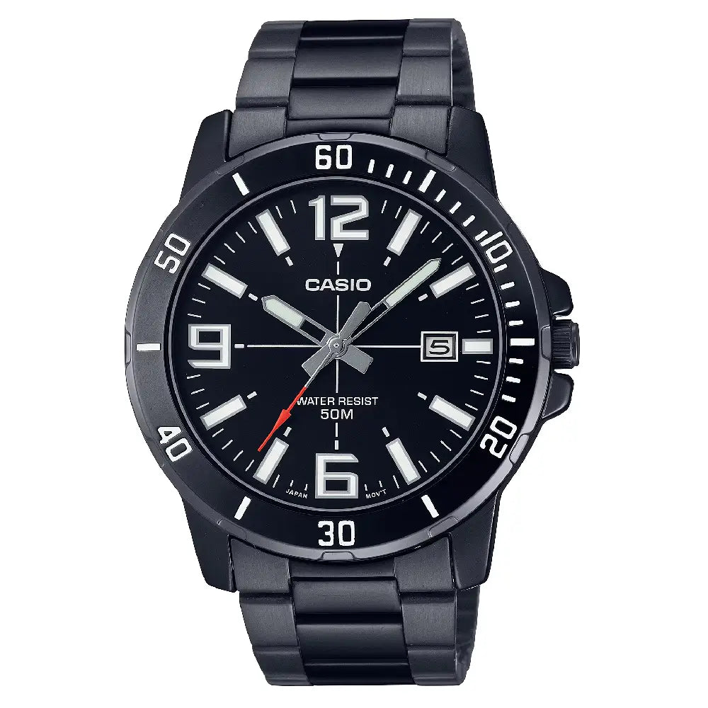 Casio Enticer MTP-VD01B-1BVUDF Date Analog Black Dial Stainless Steel Men's Watch