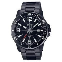 Casio Enticer MTP-VD01B-1BVUDF Date Analog Black Dial Stainless Steel Men's Watch