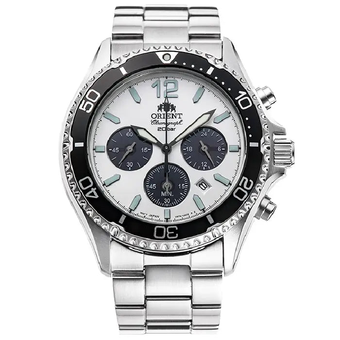 Orient Sports Mako Solar Chrono Panda RA-TX0203S men's watch front view