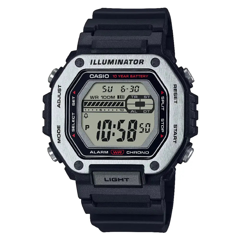 Casio Digital MWD-110H-1AVDF Black Display Dial Resin Strap Men's Watch