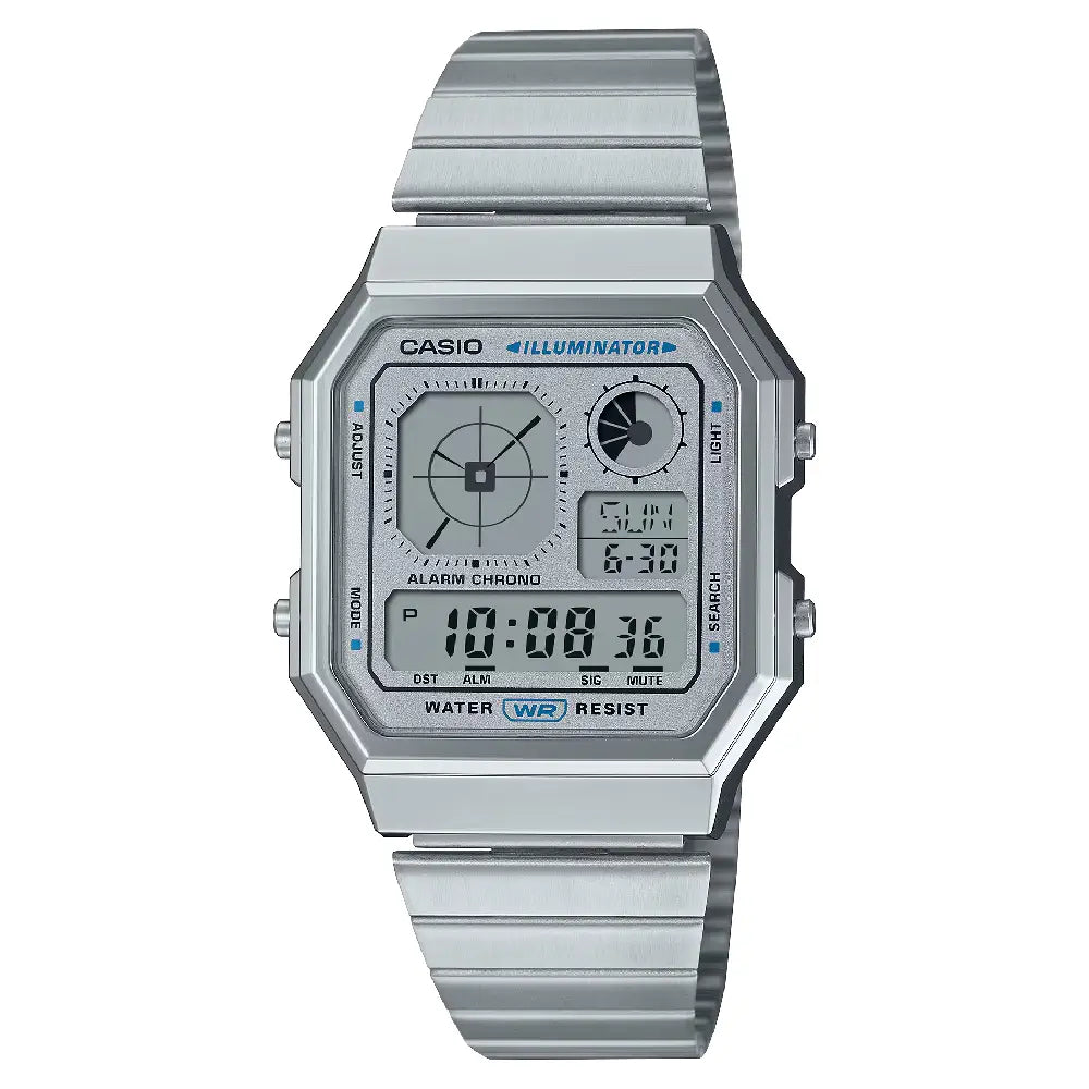 Casio Vintage Digital A130WE-7ADF Silver Dial Stainless Steel Unisex Watch
