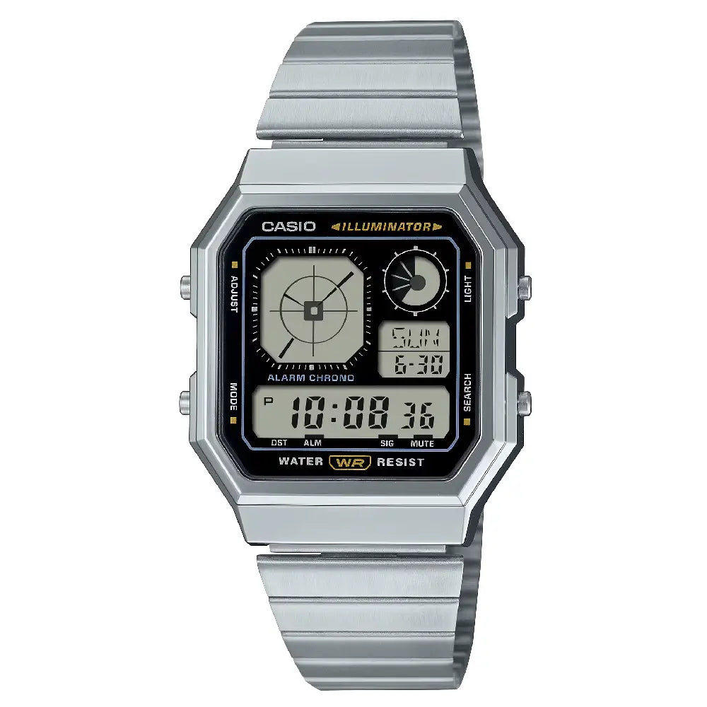 Casio Vintage Digital A130WE-1ADF Black Dial Stainless Steel Unisex Watch
