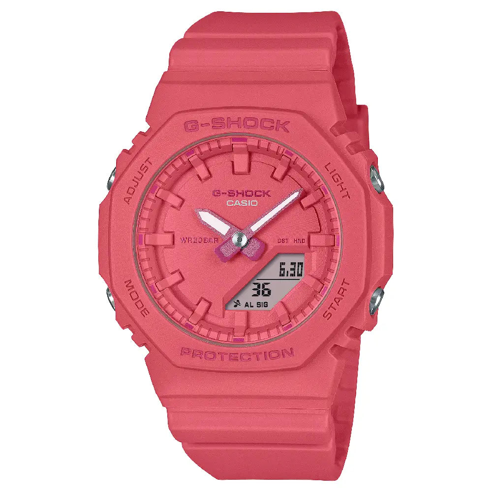 Casio G Shock GMA-P2100-4A S-Series Analog-Digital Bright Pink Dial Resin Strap Women's Watch