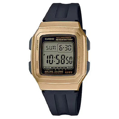 Casio Standard Digital Multi-Function F-201WAM-9AVDF Gold Accented Digital Dial Resin Strap Unisex Watch