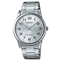 Casio Enticer MTP-V001D-7BUDF Classic Analog Silver Dial Stainless Steel Men's Watch