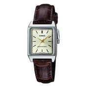 Casio Enticer Ladies Analog LTP-V007L-9EUDF Gold Dial Leather Strap Women's Watch