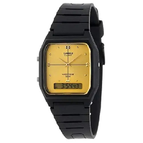 Casio Analog-Digital AW-48HE-9AVDF Gold Dial Resin strap Unisex Watch