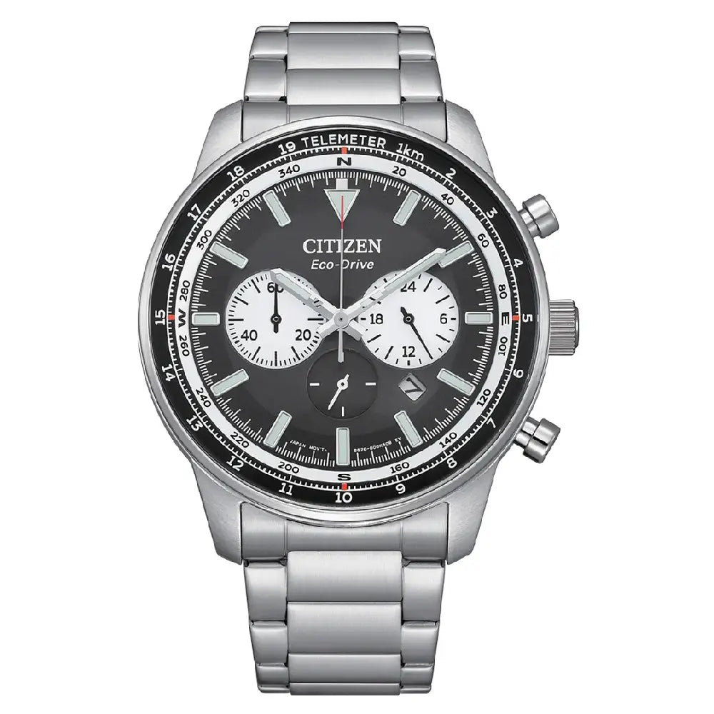 Citizen Eco-Drive CA4500-91E Chronograph Black Dial 44mm Stainless Steel Men's Watch