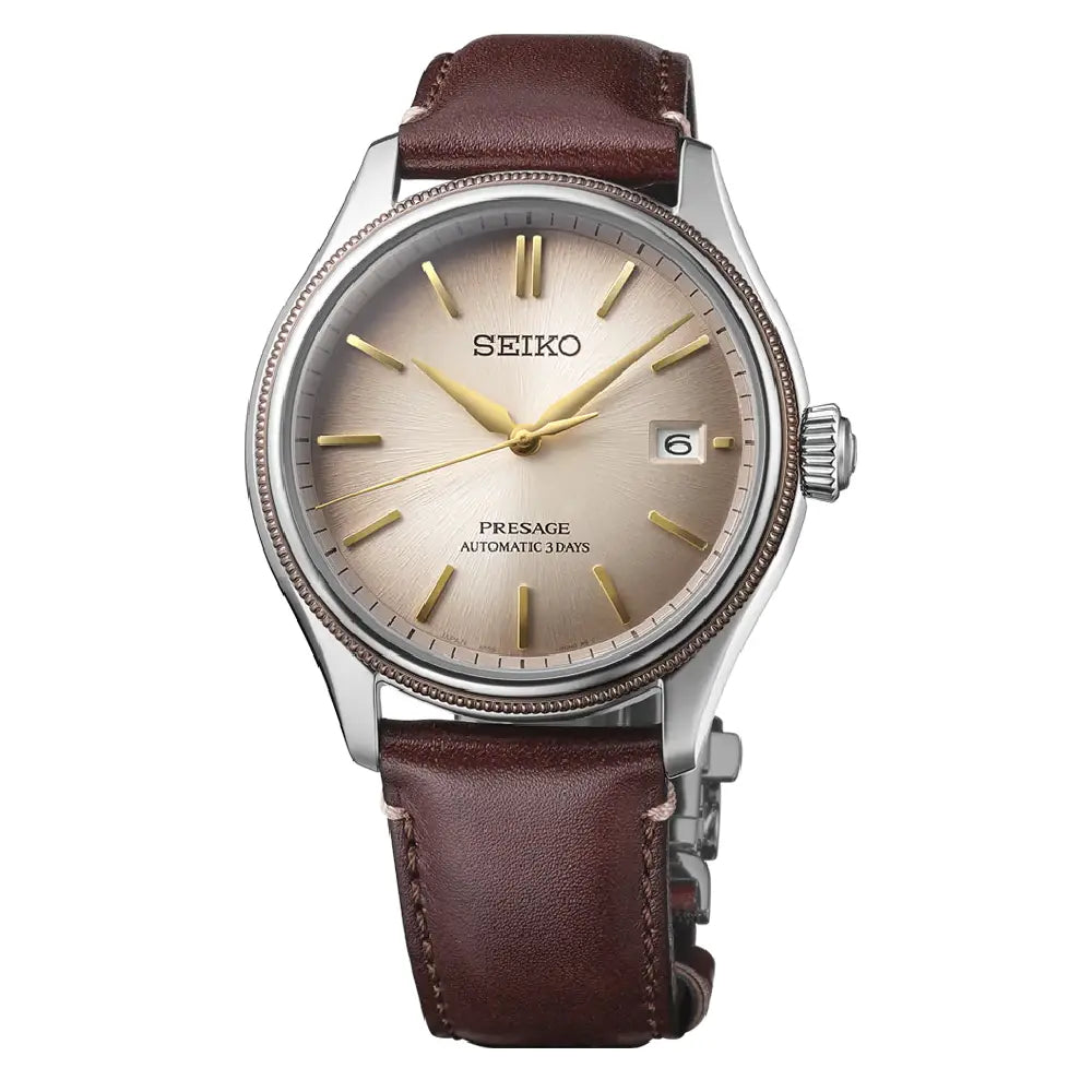 Seiko Presage SPB529J1 "Shiracha" Brown Gradient Dial 40.2mm Leather Strap Men's Watch