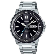Casio MTD-125D-1A3VDF black dial stainless steel men's watch