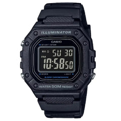 Casio Digital W-218H-1BVDF Black Display Dial Resin Strap Men's Watch