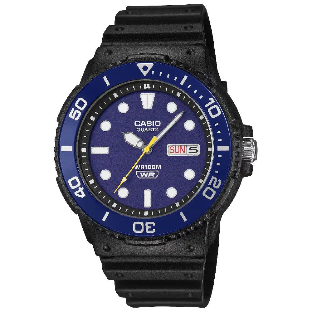 Casio Marine Analogue Quartz Diver "Blue Diver" 44.6mm MRW-230H-2EVDF Blue Dial Resin Strap Men's Watch