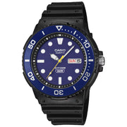 Casio Marine Analogue Quartz Diver "Blue Diver" 44.6mm MRW-230H-2EVDF Blue Dial Resin Strap Men's Watch
