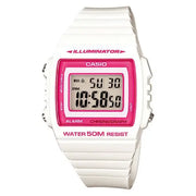 Casio Digital W-215H-7A2VDF Pink Display Dial Resin Strap Women's Watch