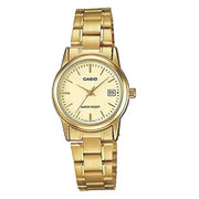 Casio Enticer Ladies Analog LTP-V002G-9AUDF Gold Dial Stainless Steel Women's Watch