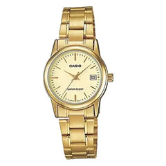Casio Enticer Ladies Analog LTP-V002G-9AUDF Gold Dial Stainless Steel Women's Watch