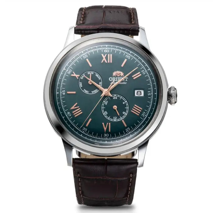 Orient Bambino RN-AK0703E (RA-AK0703E) Automatic Green Dial 40.5mm Leather Strap Men's Watch