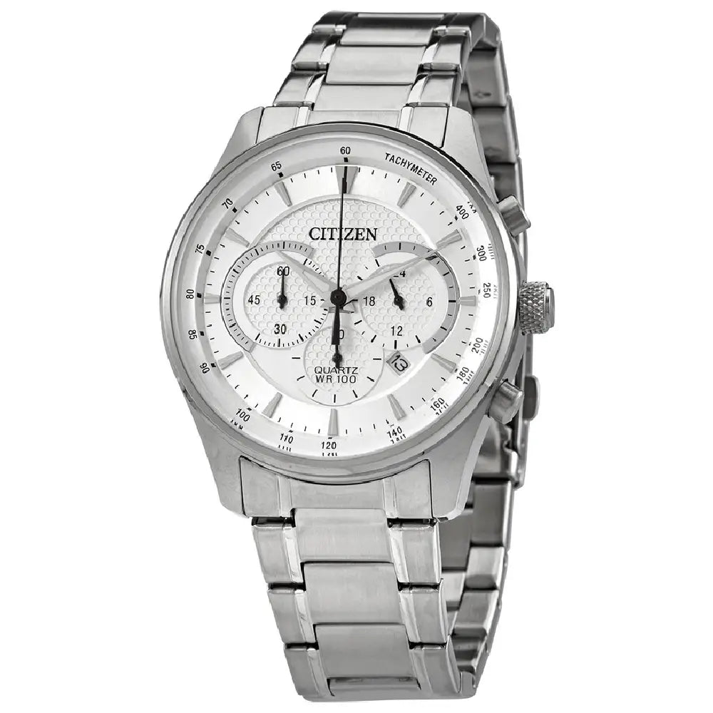 Citizen Quartz AN8190-51A men's watch silver dial stainless steel bracelet