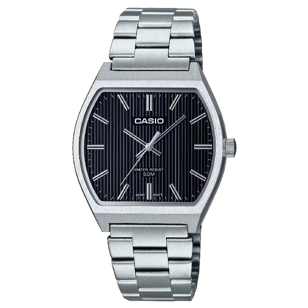 Casio Collection Analog MTP-B140D-1AVDF Black Dial Stainless Steel Men's Watch