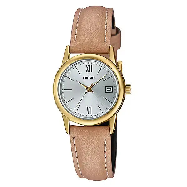 Casio Standard Analog LTP-V002GL-7B3UDF Silevr Dial 25mm Leather Strap Women's Watch