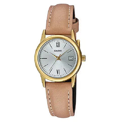 Casio Standard Analog LTP-V002GL-7B3UDF Silevr Dial 25mm Leather Strap Women's Watch