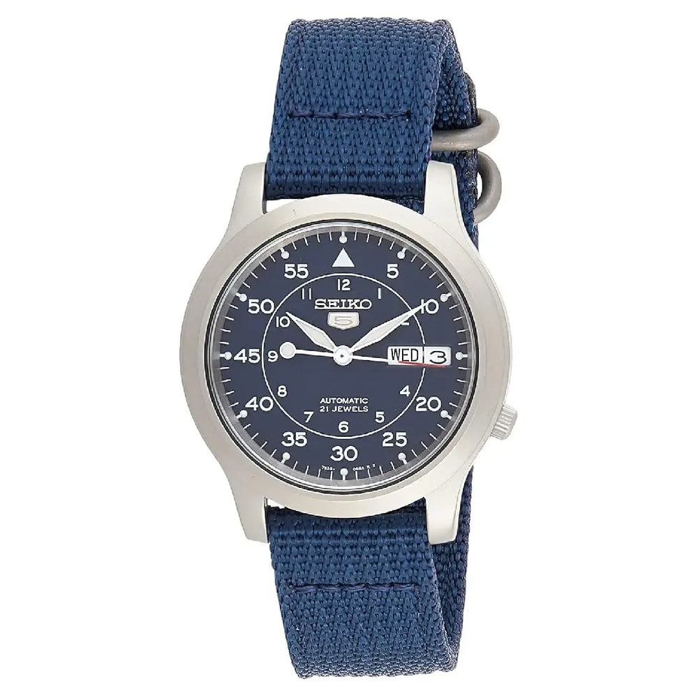Seiko 5 Sports SNK807K2 Automatic "Military / Field Watch" Blue Dial 37mm Nylon Strap Men's Watch