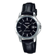 Casio Standard Analog LTP-V004L-1AUDF Black Dial Leather Strap Women's Watch