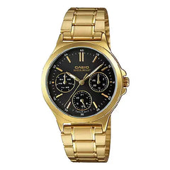 Casio Enticer Ladies LTP-V300G-1AUDF Multi-hand Analog Black Dial Stainless Steel Women's Watch