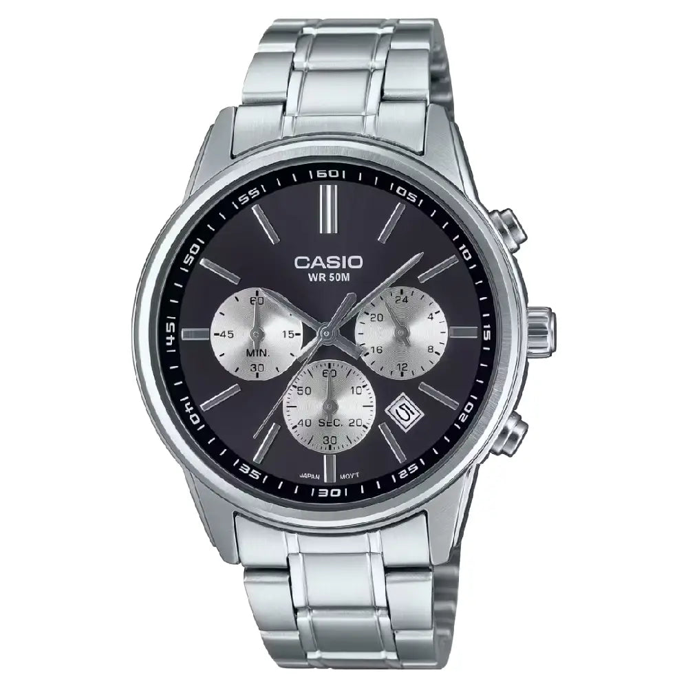 Casio Enticer MTP-E515D-1AVDF Chronograph Analog Black Dial Stainless Steel Men's Watch