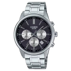 Casio Enticer MTP-E515D-1AVDF Chronograph Analog Black Dial Stainless Steel Men's Watch