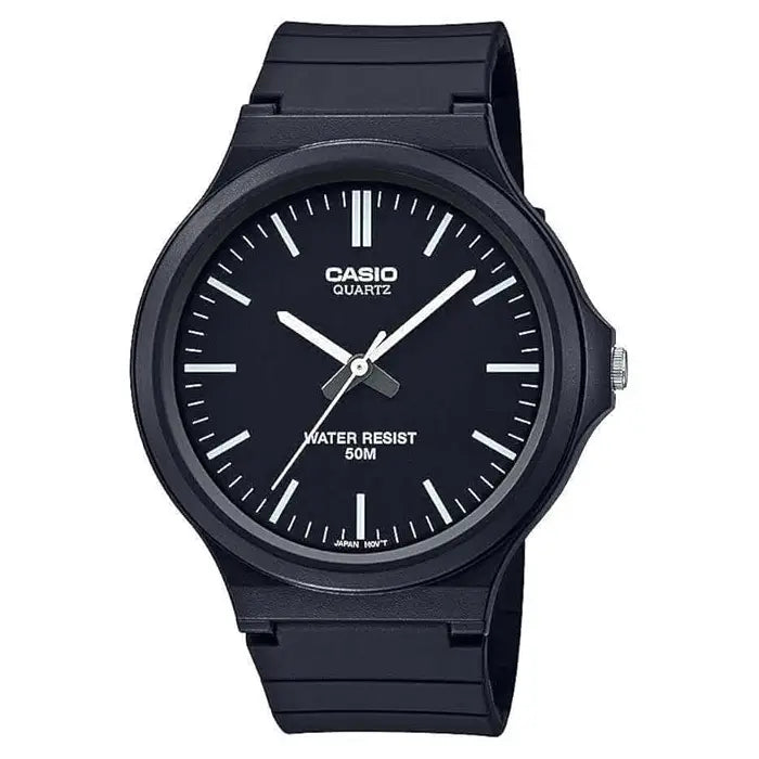 Casio Standard Analog MW-240-1EVDF Black Dial Resin Strap Men's Watch