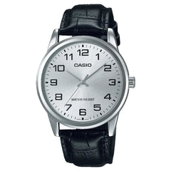 Casio Classic Analog MTP-V001L-7BUDF Silver Dial Leather Strap Men's Watch
