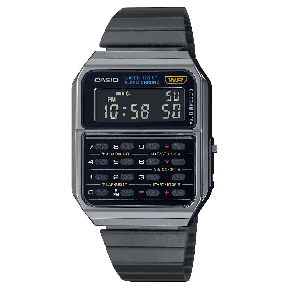 Casio Vintage Digital CA-500WEGG-1BDF Black Dial Stainless Steel Unisex Watch