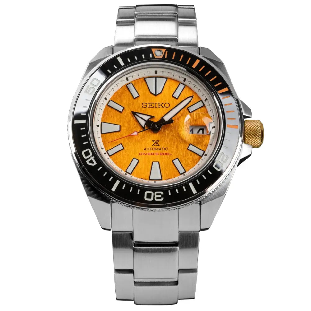 Seiko Prospex HBB005K1 Tiger Limited Edition men’s automatic diver watch with amber dial