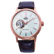 Orient Bambino RA-AG0001S open heart white dial 40.5mm leather strap mens watch
