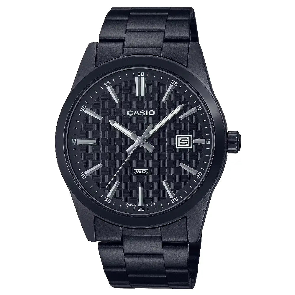 Casio Enticer MTP-VD03B-1AUDF Date Analog Black Dial Stainless Steel Men's Watch